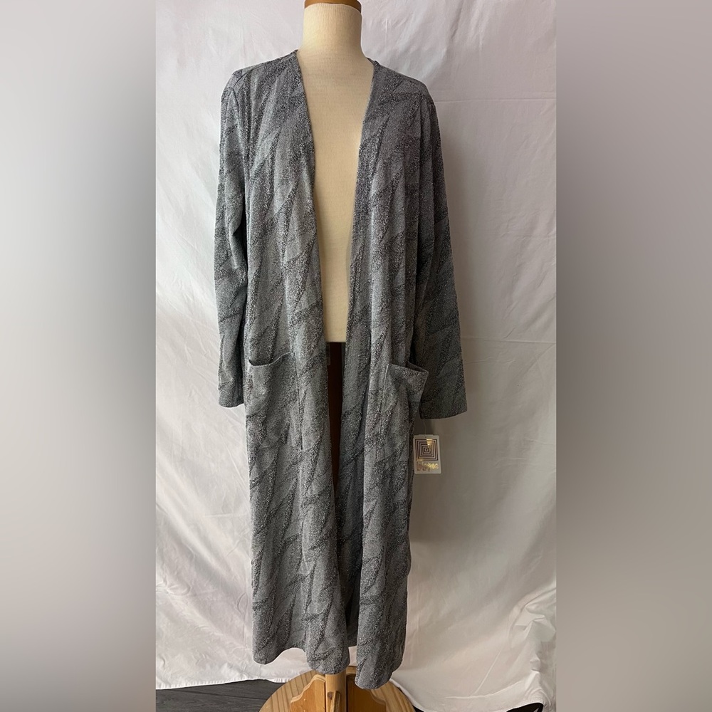 LuLaRoe Gray Open-Front Long Cardigan